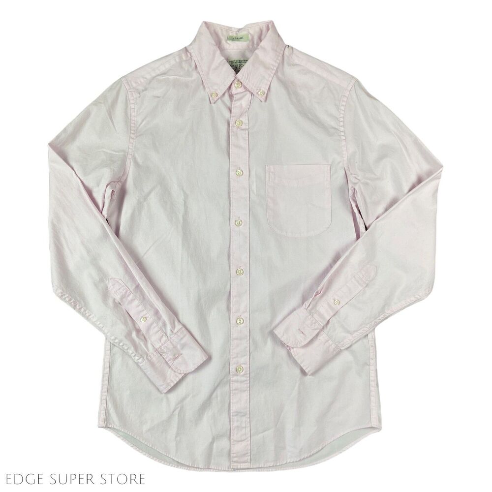 J Crew Light Pink Classic Fit Secret Wash Organic Cotton Dress Shirt Size XSmall